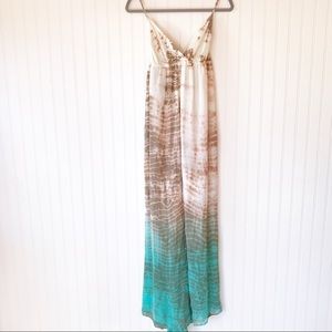 Gypsy 05 silk tie dye maxi dress blue cream S